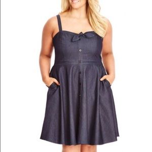 City Chic Denim Fit & Flare Dress M/18